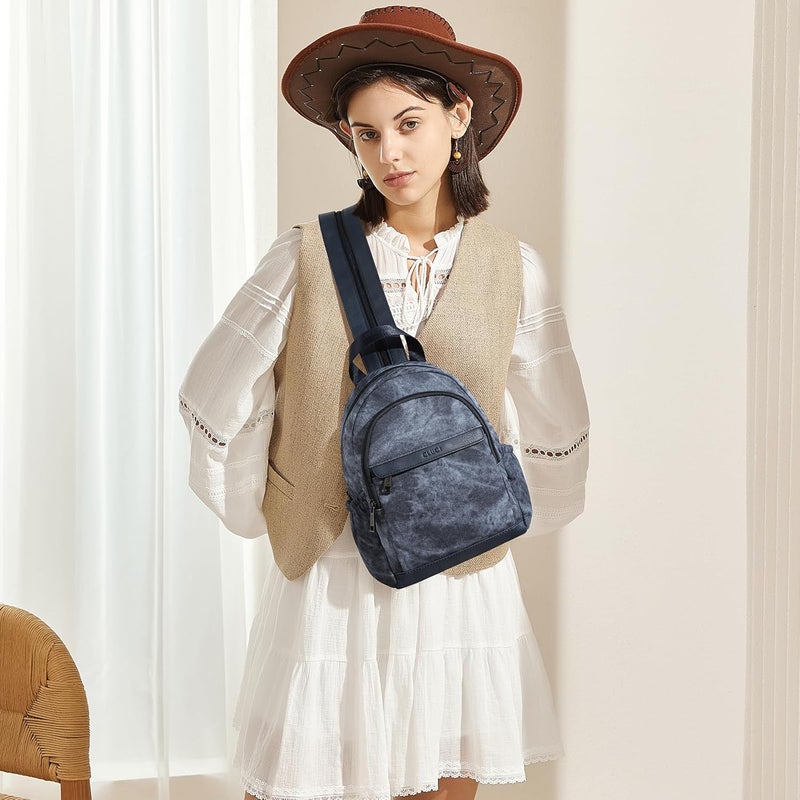 CLUCI Sling Bag for Women Leather Women's Backpack Small Convertible Backpack Purse Crossbody Bag for Travel - Image 2